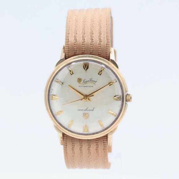 Vintage 33mm Lucien Piccard Seashark Men\'s Automatic Wristwatch 10k Gold Filled main image 4